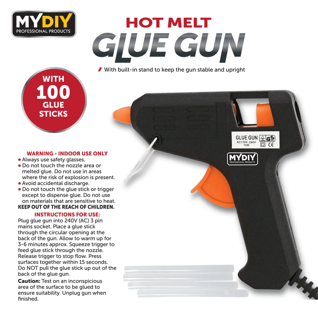 Hot Melt Glue Gun With Anti Drip Nozzle Including 100 Glue Sticks