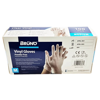100 Medium Disposable Vinyl Clear E x amination Gloves Powder Free Late x Free Gloves