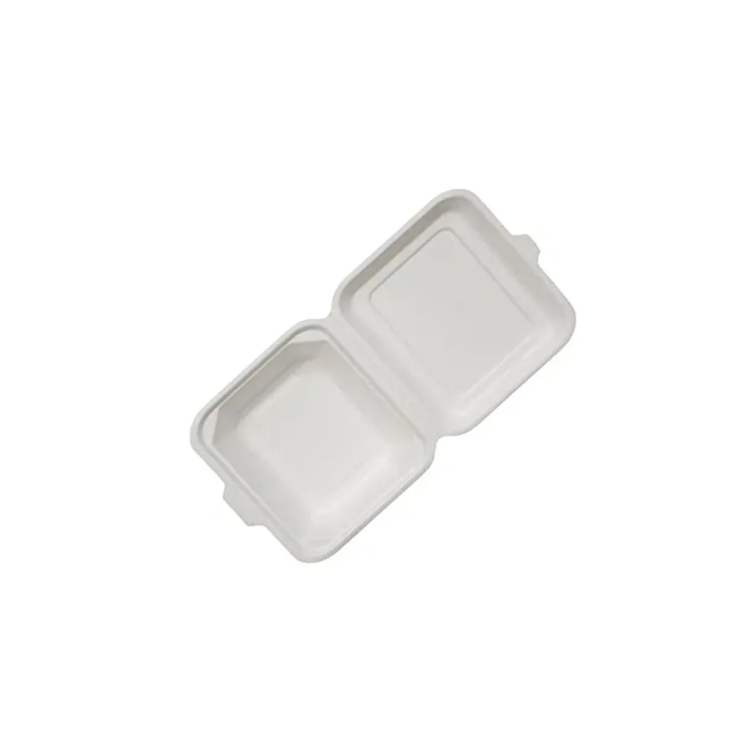 Disposable Compostable Eco – Bio Bagasse Sugarcane Clamshell Burger Bo x