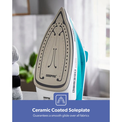 Clothes Steam Iron With Ceramic Soleplate 2000W Blue
