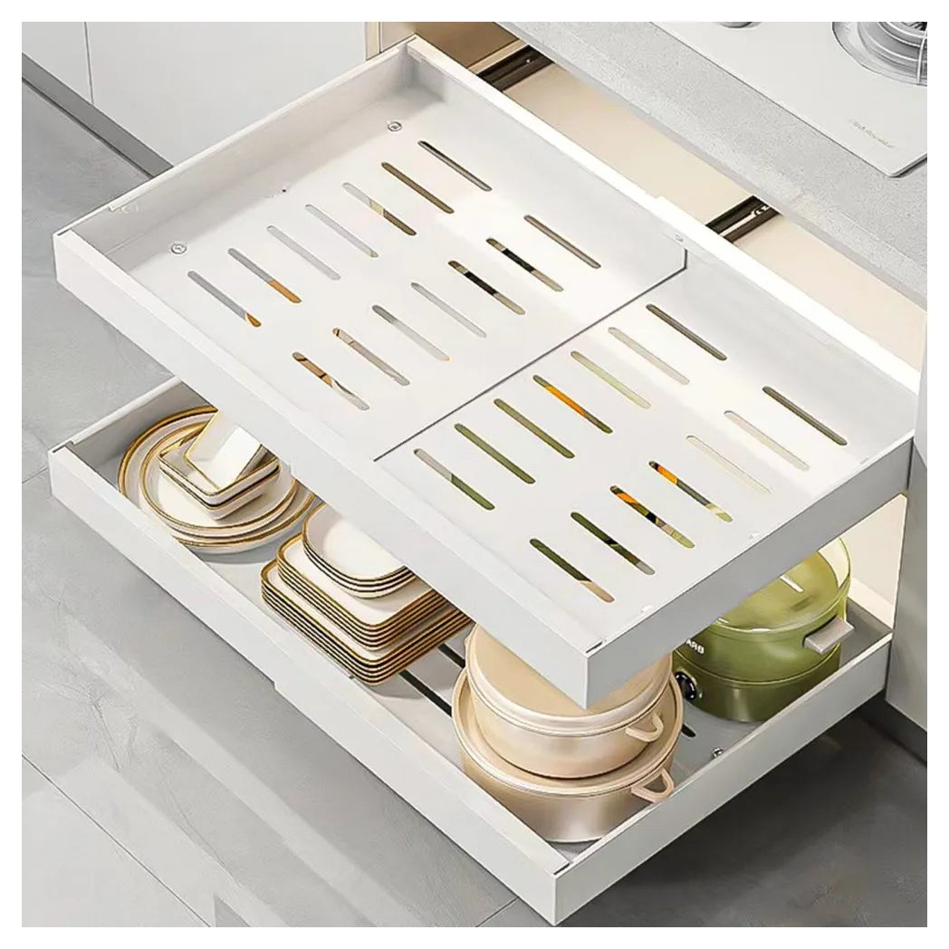 Pull Out Cabinet Organizer Slide Out Drawer Storage Shelves Extendable Kitchen