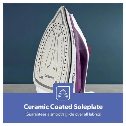 Clothes Steam Iron With Ceramic Soleplate 2000W Purple