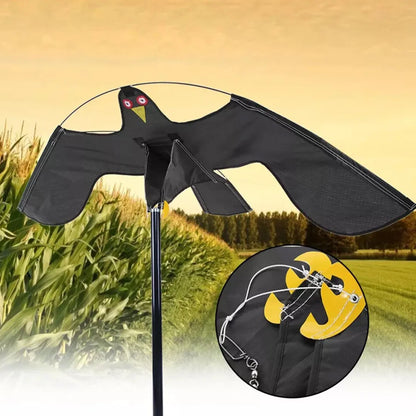 Flying Hawk Kite Garden Bird Repeller Scarer Extendable With 4m Telescopic Poles