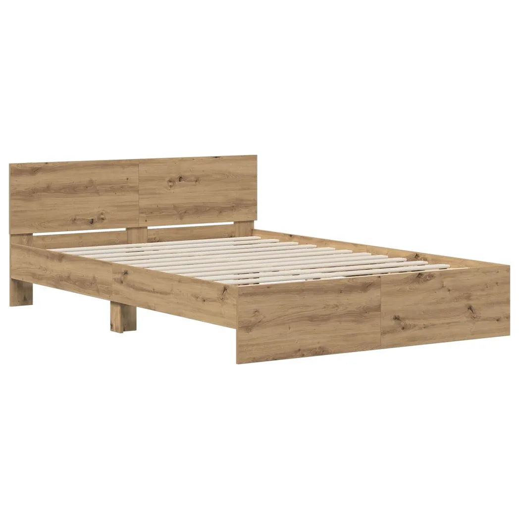 vidaXL Bed Frame with Headboard Artisan Oak 140 x 200 cm