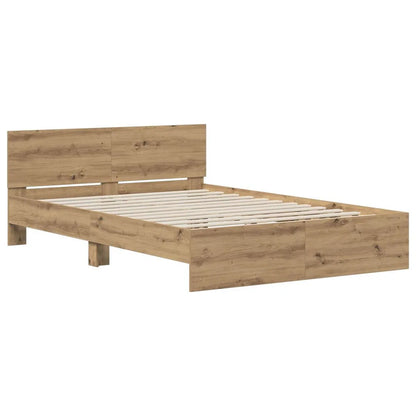 vidaXL Bed Frame with Headboard Artisan Oak 140 x 200 cm