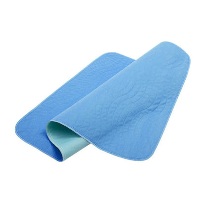 Blue Incontinence Washable Bed Pads Protection Sheets - Reusable High Absorbency