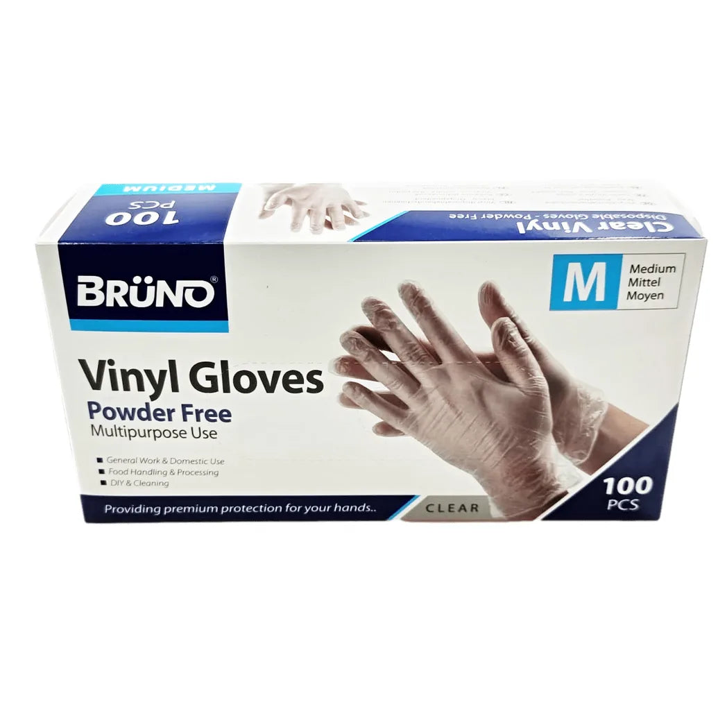 100 Medium Disposable Vinyl Clear E x amination Gloves Powder Free Late x Free Gloves