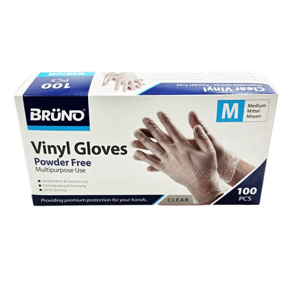 100 Medium Disposable Vinyl Clear E x amination Gloves Powder Free Late x Free Gloves