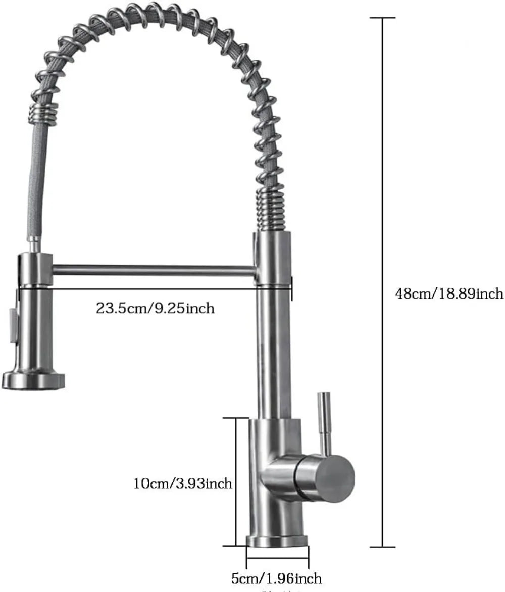 Modern Monobloc Pull Out Kitchen Mixer Tap Dual Spout Spray Single Lever 360°