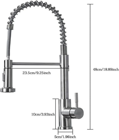 Modern Monobloc Pull Out Kitchen Mixer Tap Dual Spout Spray Single Lever 360°