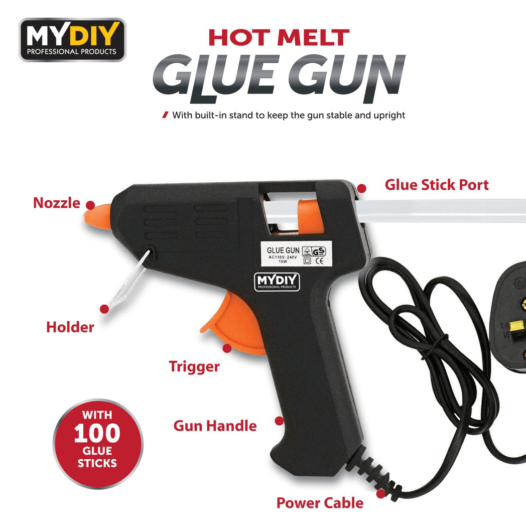 Hot Melt Glue Gun With Anti Drip Nozzle Including 100 Glue Sticks