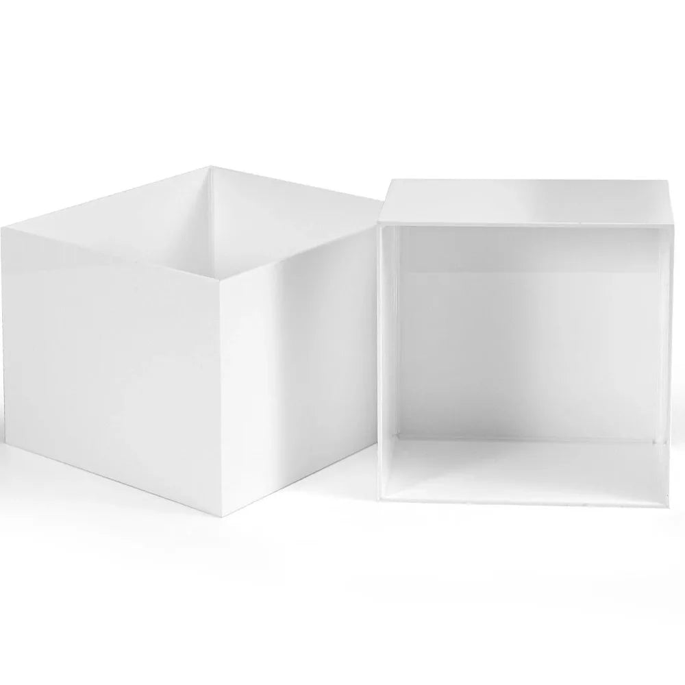 NEW 4pc+4pc Acrylic Cube Display Box Riser Nesting Riser Stands for Dessert Cake UK