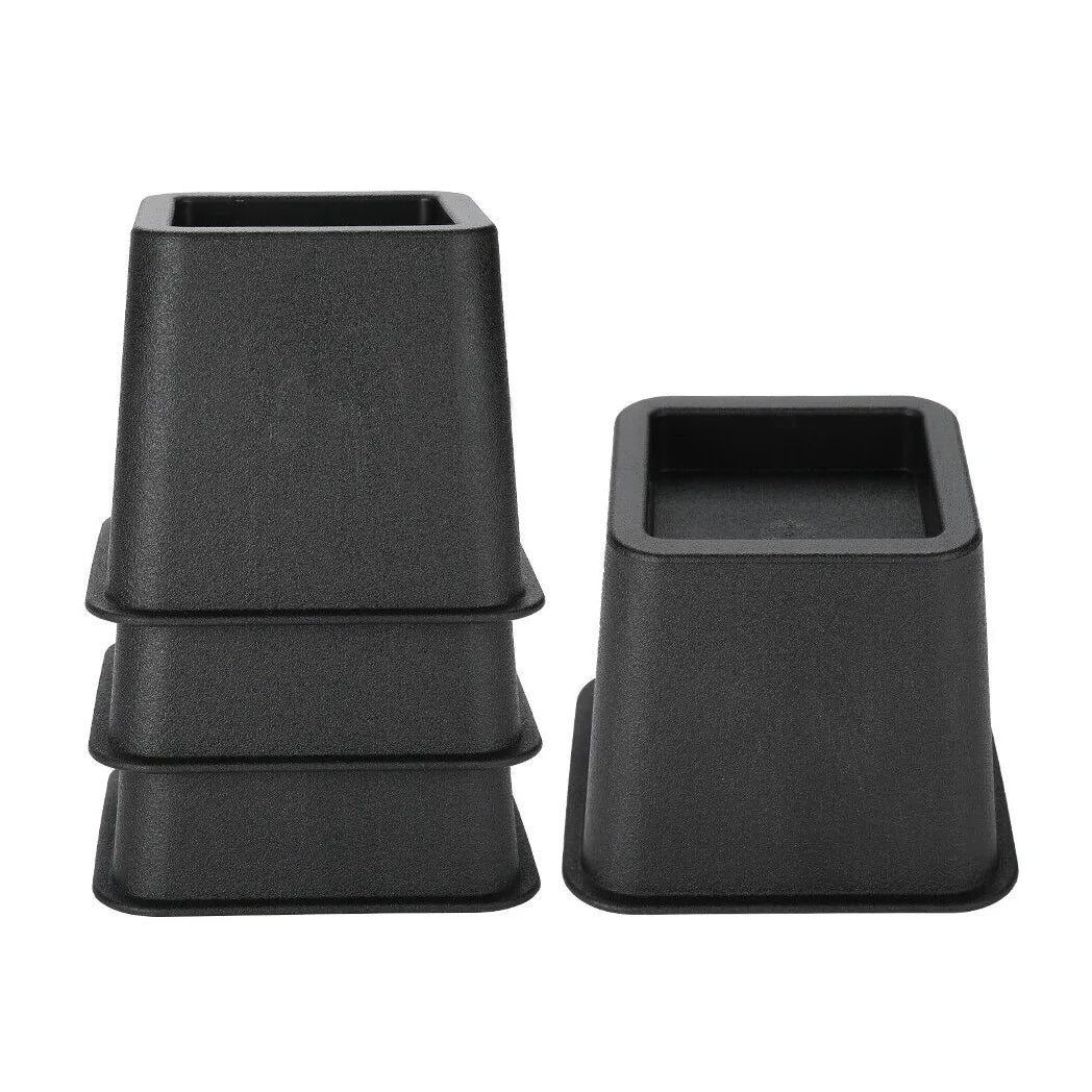 NEW 4Pcs Heavy Duty Bed Chair Risers Feet Leg Lift Furniture Extra Raisers Stand 3" UK