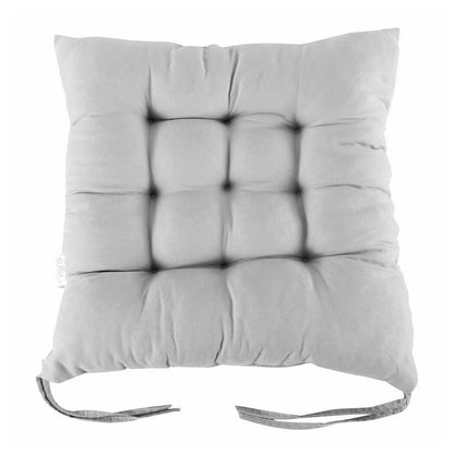 4 Pack Seat Pad Dining Room Garden Kitchen Chair Seat Cushions Tie On Plain UK-grey