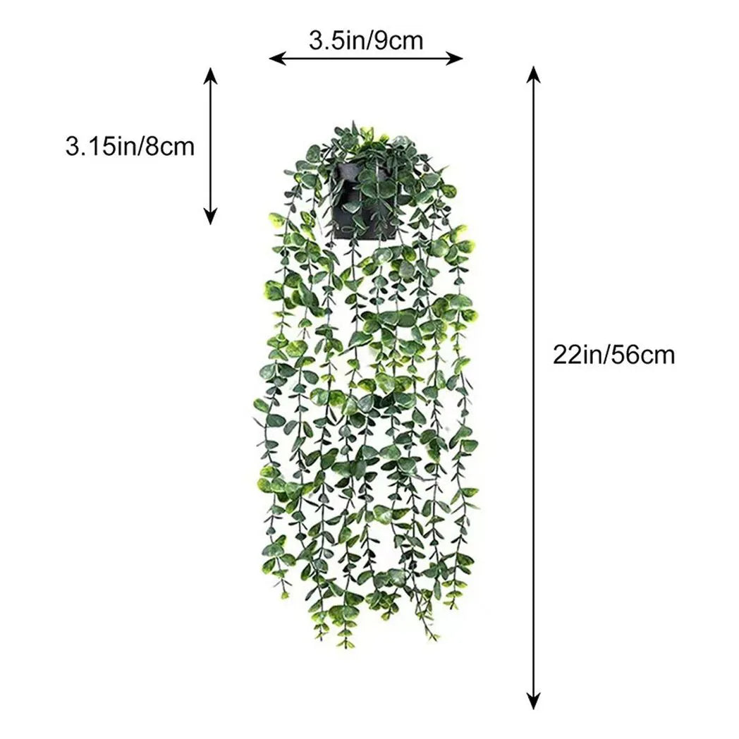 4 Pack Artificial Hanging Plants in Pots Indoor Fake Trailing Plants Home Room