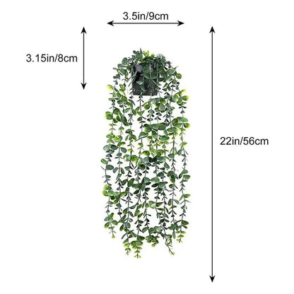 4 Pack Artificial Hanging Plants in Pots Indoor Fake Trailing Plants Home Room