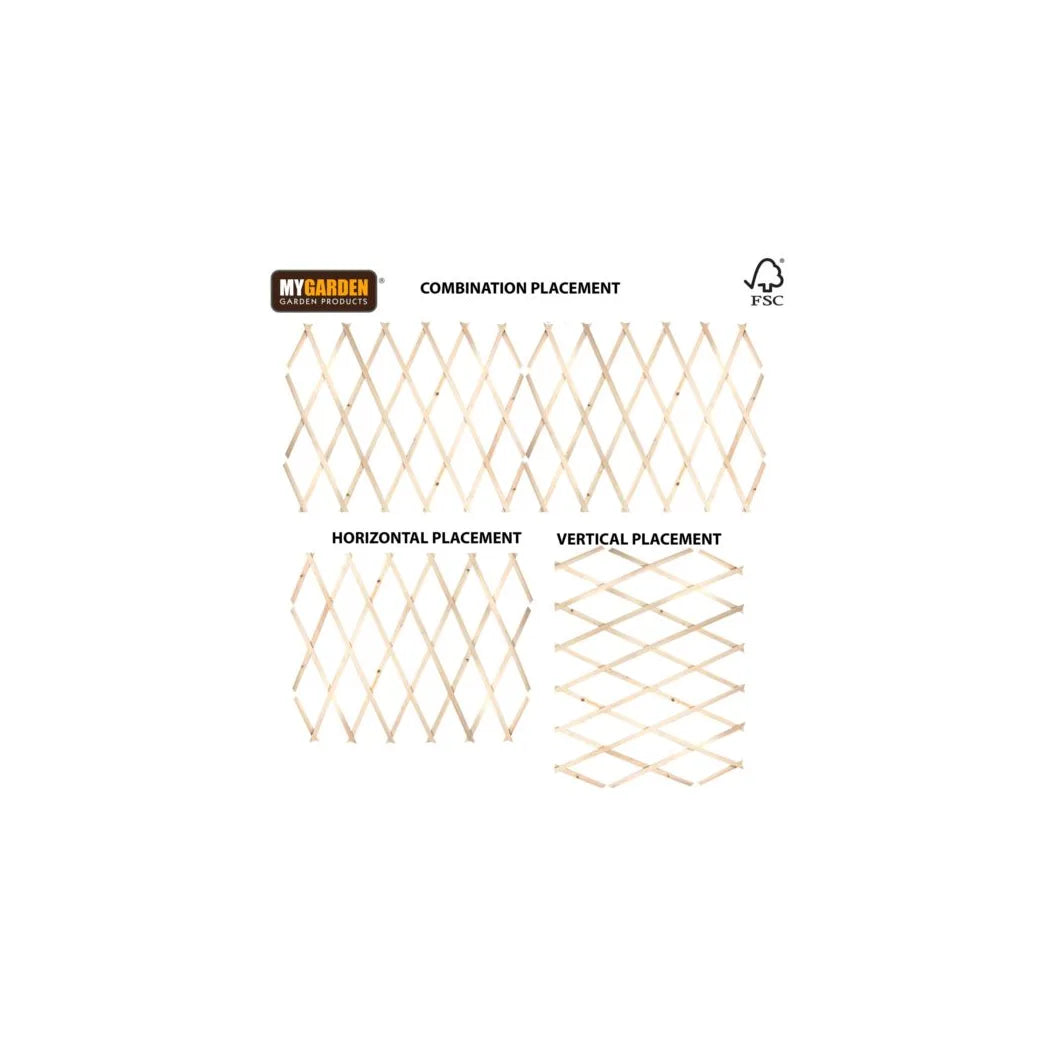 Garden E x panding Wooden Trellis Natural (Parcel Rate)