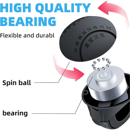 Steering Wheel Spinner Knob, Car Steering Wheel Booster Ball,360° Rotatable, Non-Slip Silicone Grip,  for Car, Truck, Boat, Mower, Tractor, Forklift