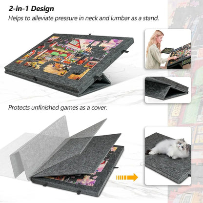 1000 Piece Puzzle Board Drawer Cover Portable Felt Fabric Jigsaw 30.3"x21.1"