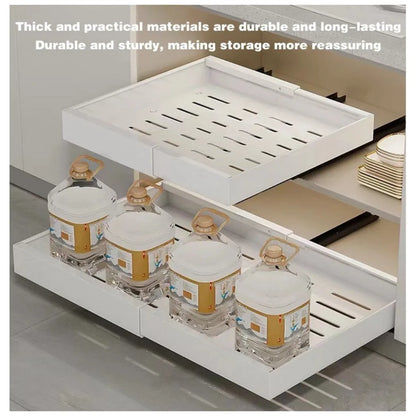 Pull Out Cabinet Organizer Slide Out Drawer Storage Shelves Extendable Kitchen