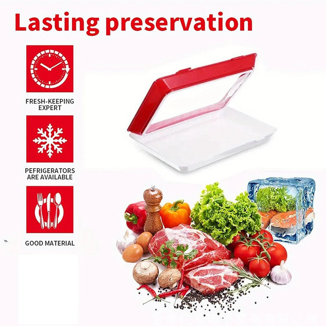 NEW 4/6Pc Stretch Fresh Storage Tray Vacuum Reusable and Stackable Food Storage Tray UK-6pcs