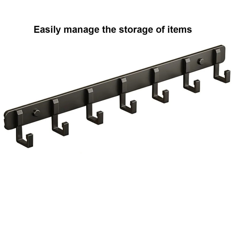 7 Hooks Wall Mounted Hanger Key Coat Clothes Door Holder Rack Hook Aluminum