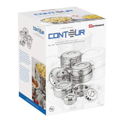 Sq Professional Jumbo Range Contour Stainless Steel Hot Pot Set Of 6