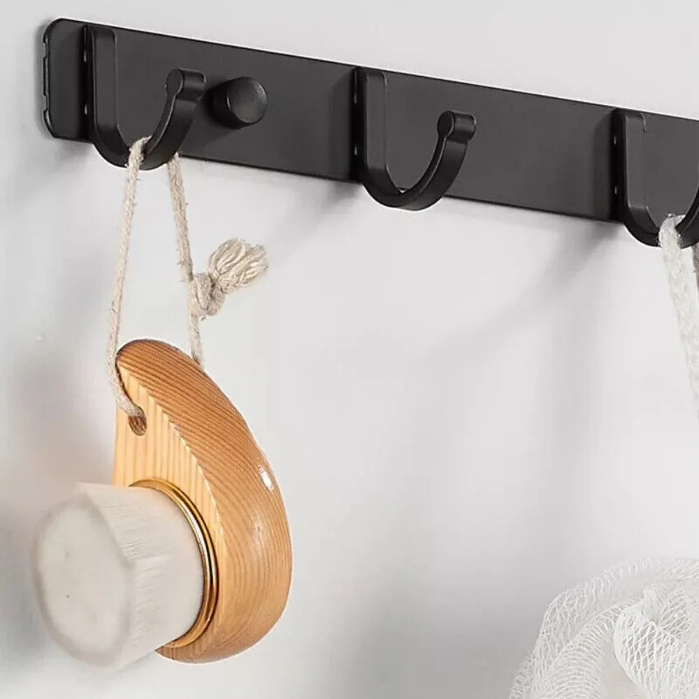 7 Hooks Wall Mounted Hanger Key Coat Clothes Door Holder Rack Hook Aluminum
