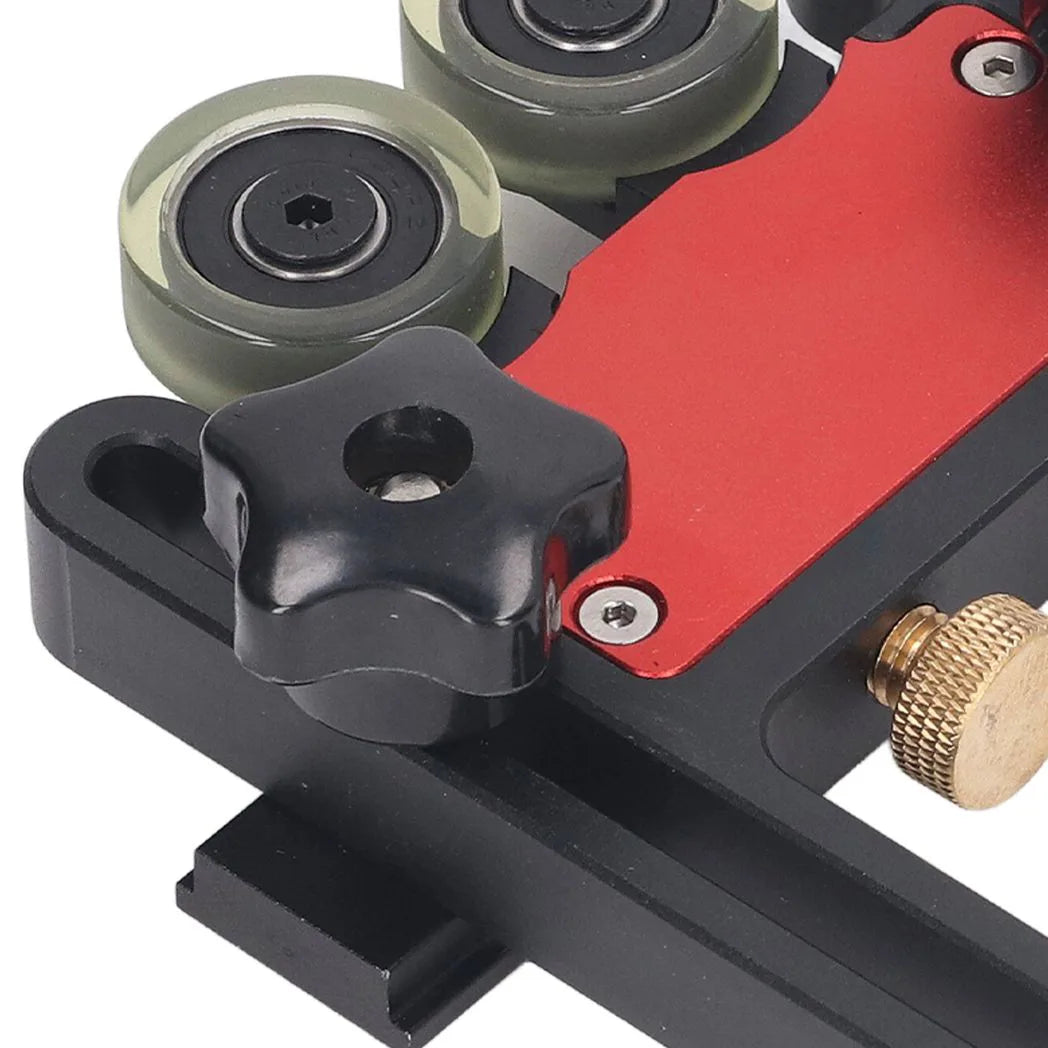 2Pcs Table Saw Feeder Aluminum Alloy 5mm Stroke Double Wheel Bearing Roller Featherboard for Woodworking Projects