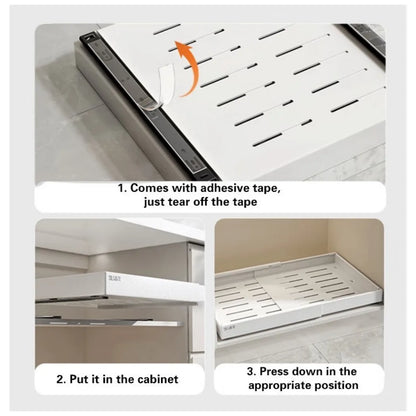 Pull Out Cabinet Organizer Slide Out Drawer Storage Shelves Extendable Kitchen