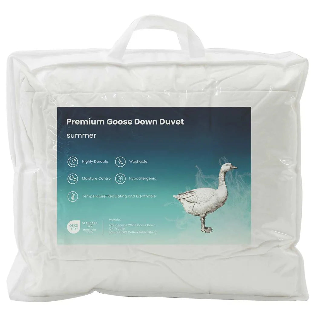 vidaXL 90% Goose Down Duvet Set FULDA 2 pcs 137 x 200 cm Summer White