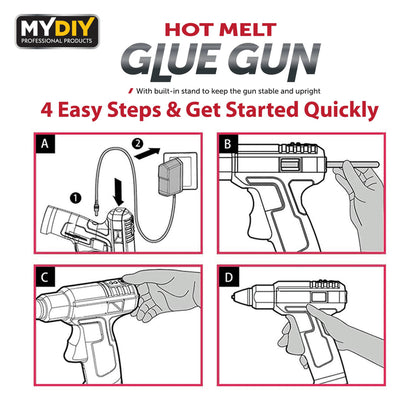 Hot Melt Glue Gun With Anti Drip Nozzle Including 100 Glue Sticks