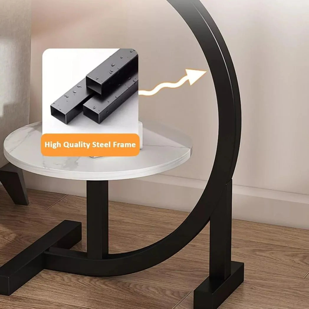 Side Table C Shaped for Sofa Coffee End Tables for Living Room Bedside Tables