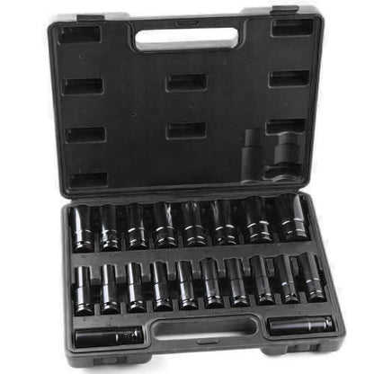 20pcs Deep Impact Socket Set 1/2 Inch Drive 6 Point Metric 8-32mm Heavy Duty UK