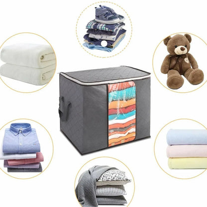 6 Pack 90L Storage Bags Zipped for Clothes, Bedding, Toys, Packing Moving Boxes-50*47*28 (vertical)