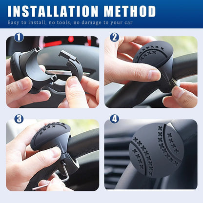Steering Wheel Spinner Knob, Car Steering Wheel Booster Ball,360° Rotatable, Non-Slip Silicone Grip,  for Car, Truck, Boat, Mower, Tractor, Forklift