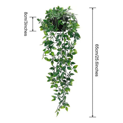 4 Pack Artificial Hanging Plants in Pots Indoor Fake Trailing Plants Home Room
