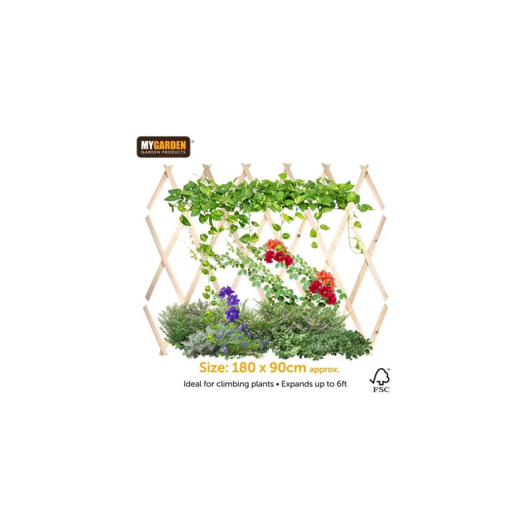 Garden E x panding Wooden Trellis Natural (Parcel Rate)