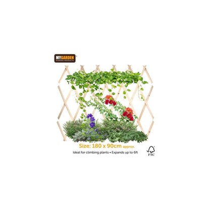 Garden E x panding Wooden Trellis Natural (Parcel Rate)