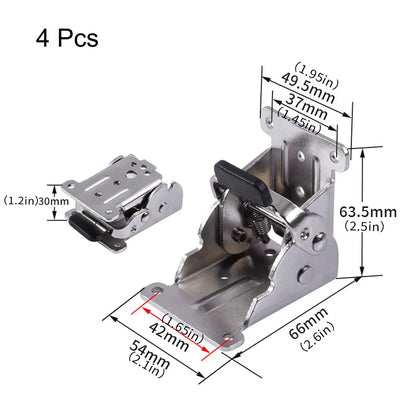 4x Folding Table Chair Leg Hinges 90 Degree Self-Locking Bracket Hinge Hardware