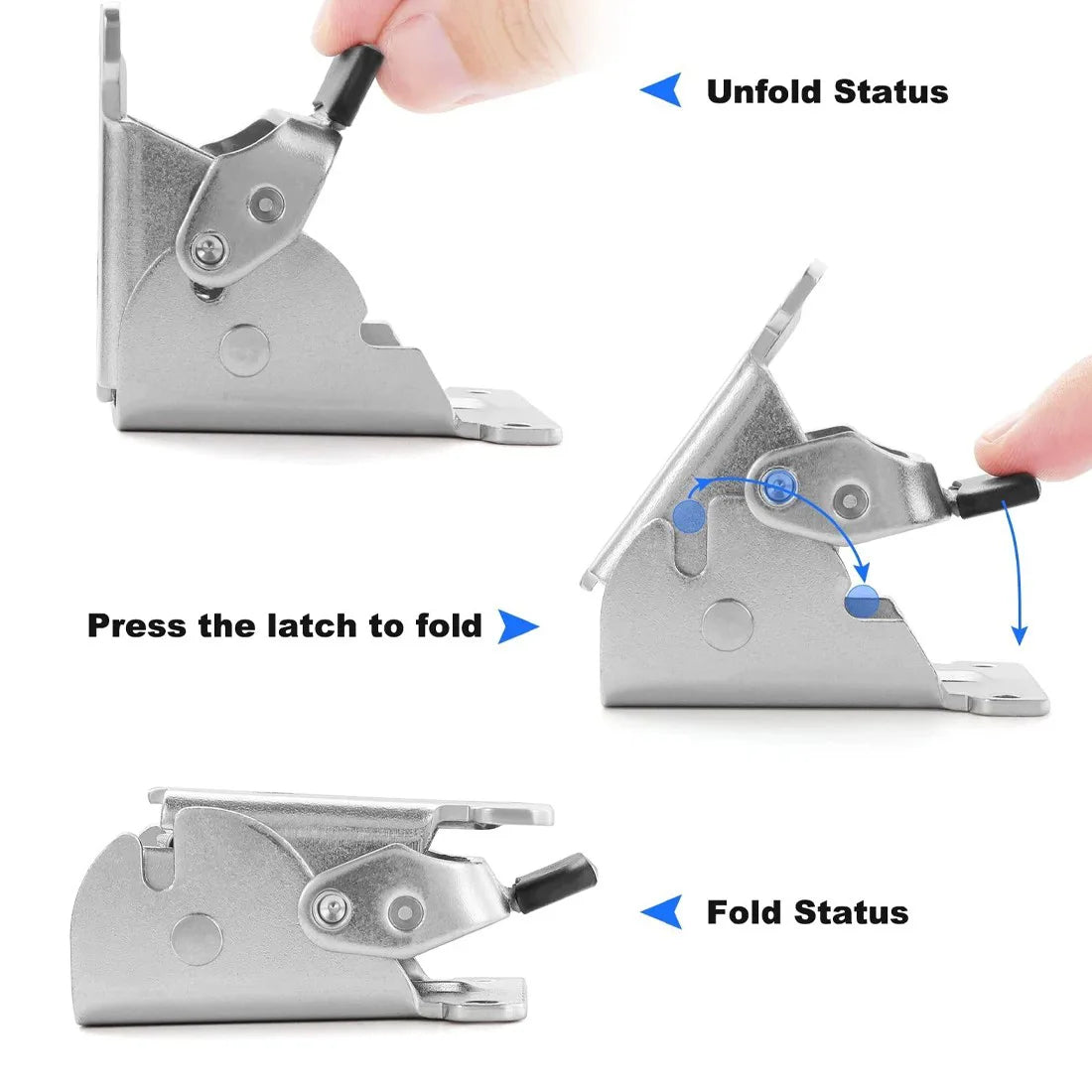 4x Folding Table Chair Leg Hinges 90 Degree Self-Locking Bracket Hinge Hardware