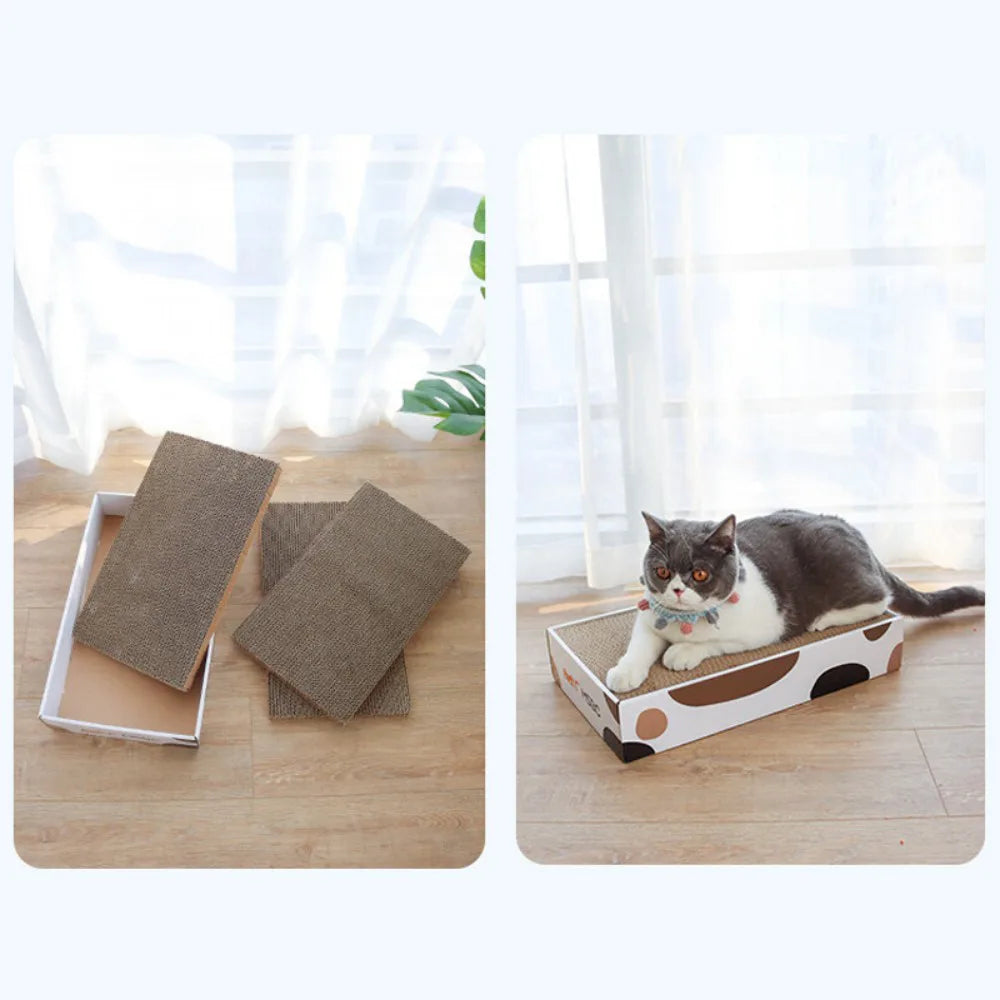 3Pcs Cat Box Scratcher Scratching Board Pad Heavy Duty Corrugated Cardboard