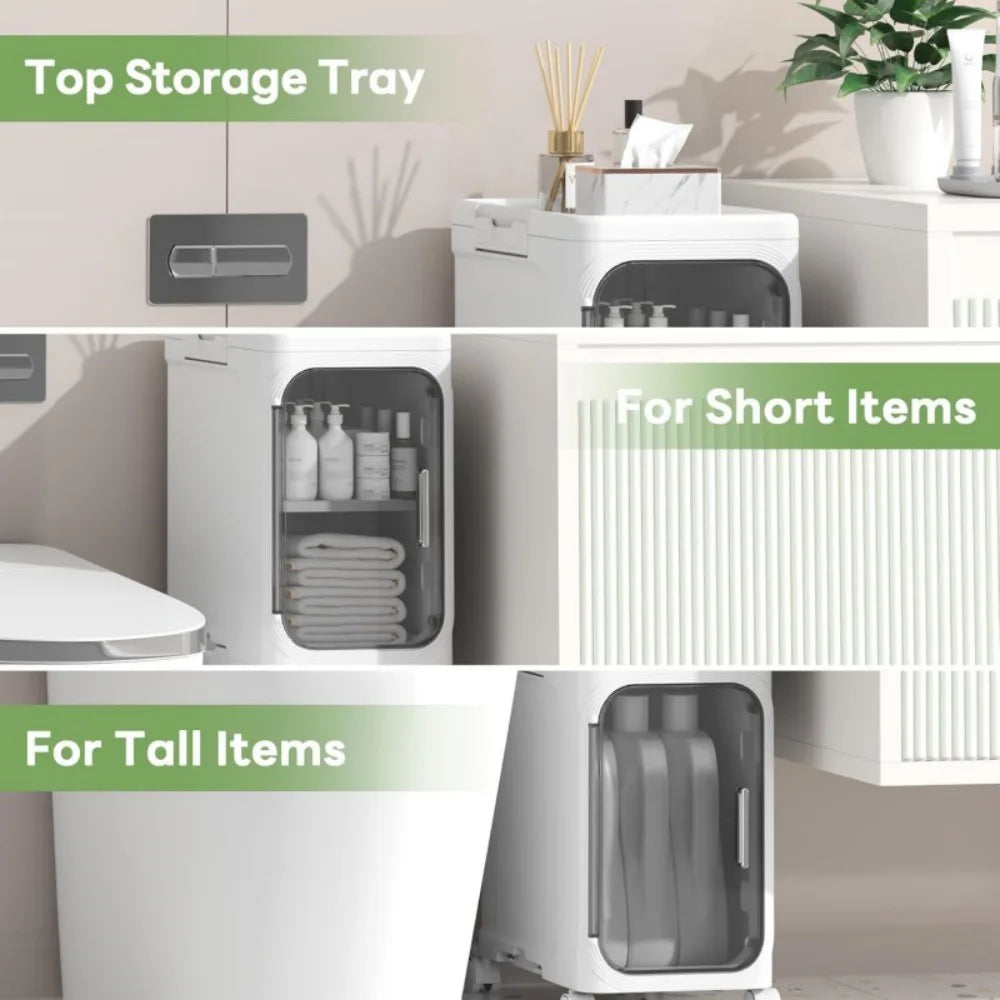 2 Tiers Slim Narrow Storage Cabinet Drawer Bathroom Bedroom Organizer Gap Shelf