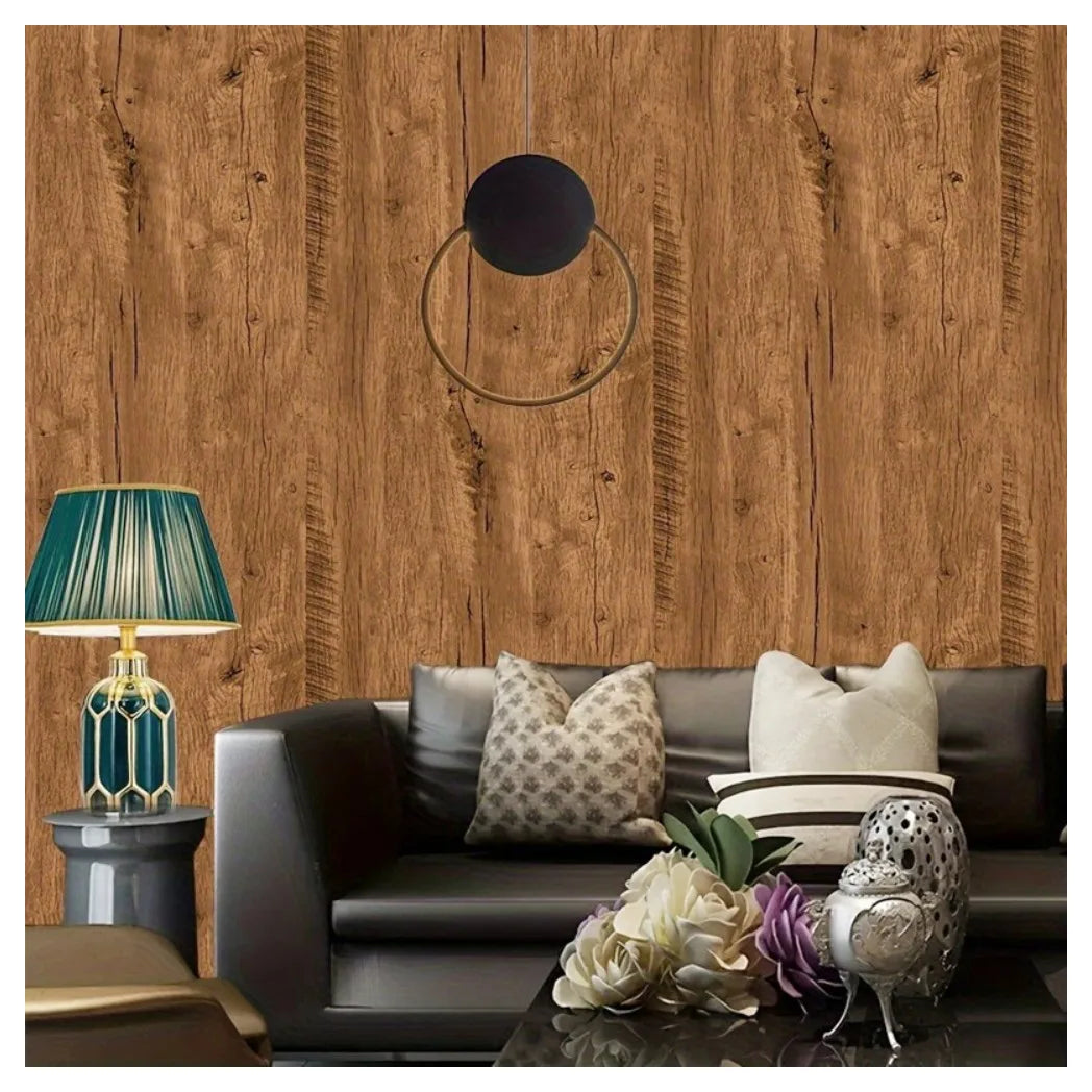 10M Wood Grain Wallpaper Stickers Self-Adhesive Kitchen Furniture Film Vinyl Wrap UK
