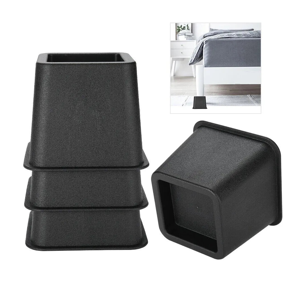 NEW 4Pcs Heavy Duty Bed Chair Risers Feet Leg Lift Furniture Extra Raisers Stand 3" UK