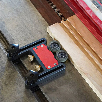 2Pcs Table Saw Feeder Aluminum Alloy 5mm Stroke Double Wheel Bearing Roller Featherboard for Woodworking Projects