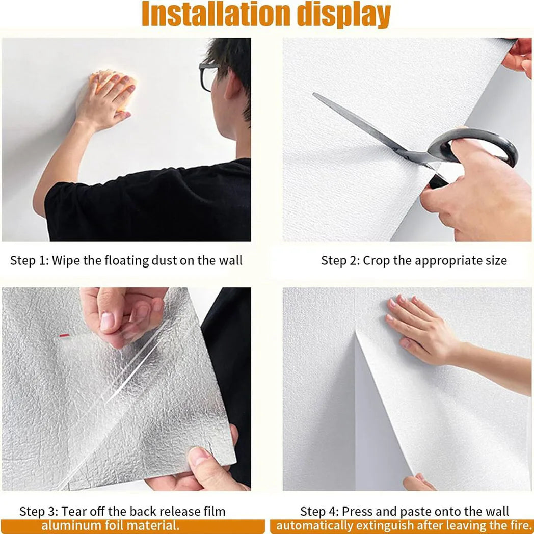 10M Thicken Self Adhesive Thermal Insulation Wallpaper Linen Plain Wall Sticker