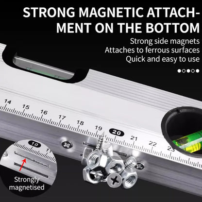 MAGNETIC 3 PIECE BUILDERS BUILDING SPIRIT LEVEL SET - 300, 600, 1000mm Yellow/Silver-Yellow + Pencil