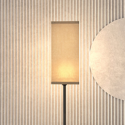 HOMCOM Floor Lamp, Modern Standing Lamp with Linen Shade and Foot Switch, Tall Lamps for Bedroom, Bulb not Included, Black