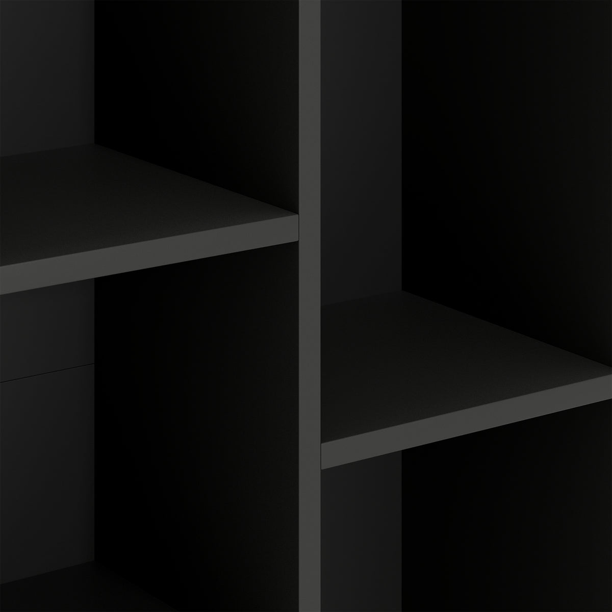 HOMCOM 2-Tier Bookshelf with 5 Compartments - Black